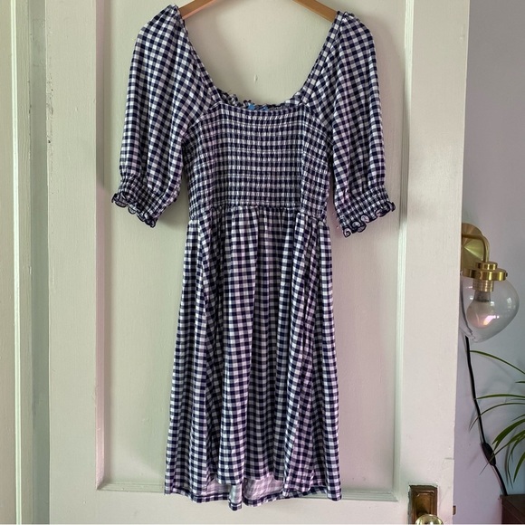 DRAPER JAMES Jo Dee Dress Nassau Navy Gingham size Small - Picture 5 of 8